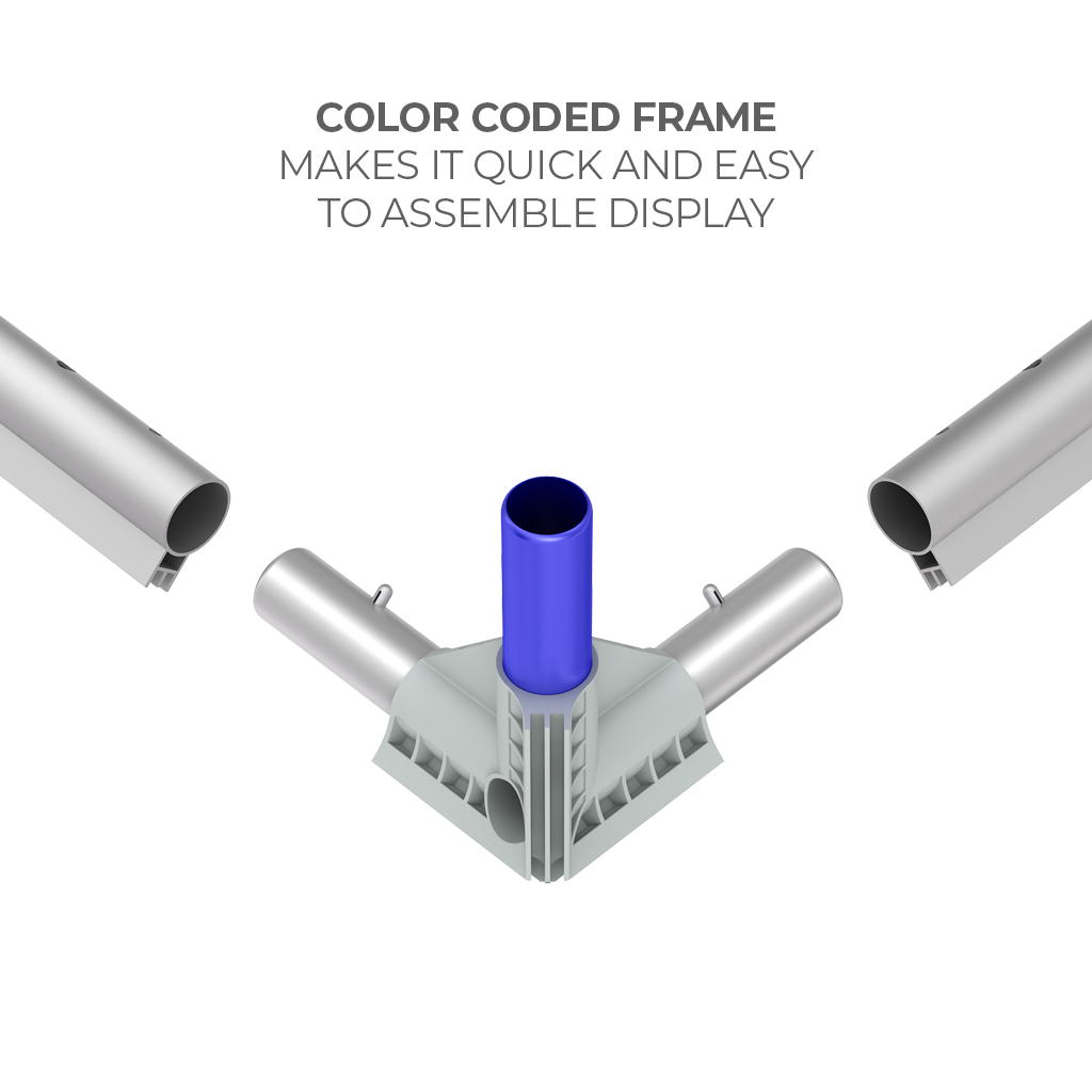 360 Lightbox Counter - 0.5m W x 1m H x 0.5m D | backlit fabric exhibition counter (view 7) – The Easy Booth