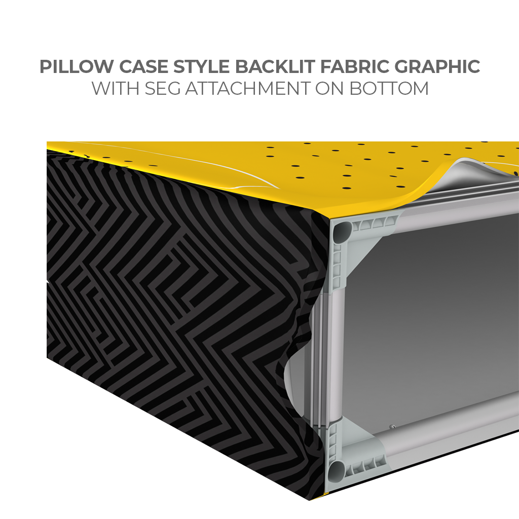 360 Lightbox Counter - 2m W x 1m H x 0.5m D | backlit fabric exhibition counter (view 9) – The Easy Booth