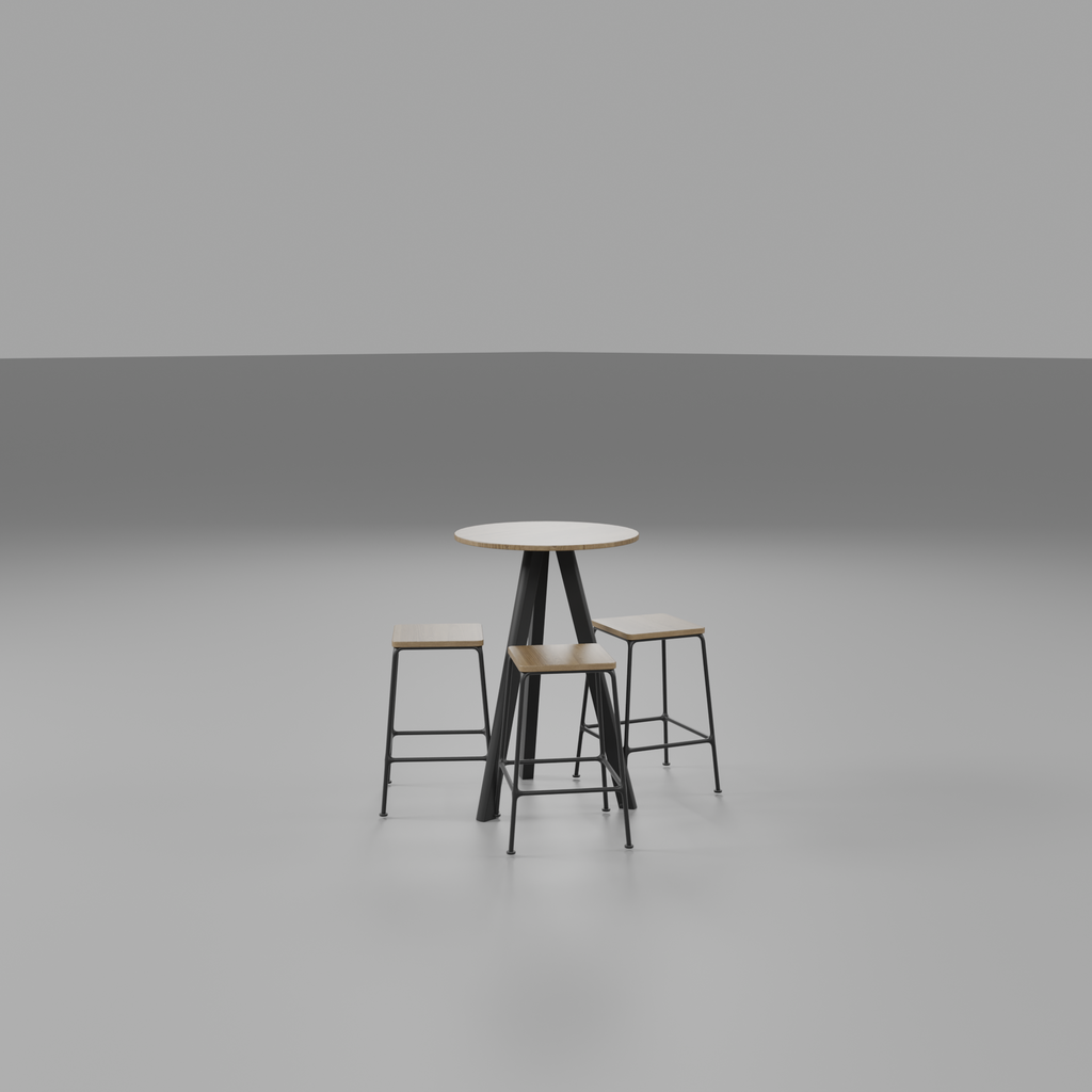 Cocktail bar table with matching bar stools for wedding and party hire