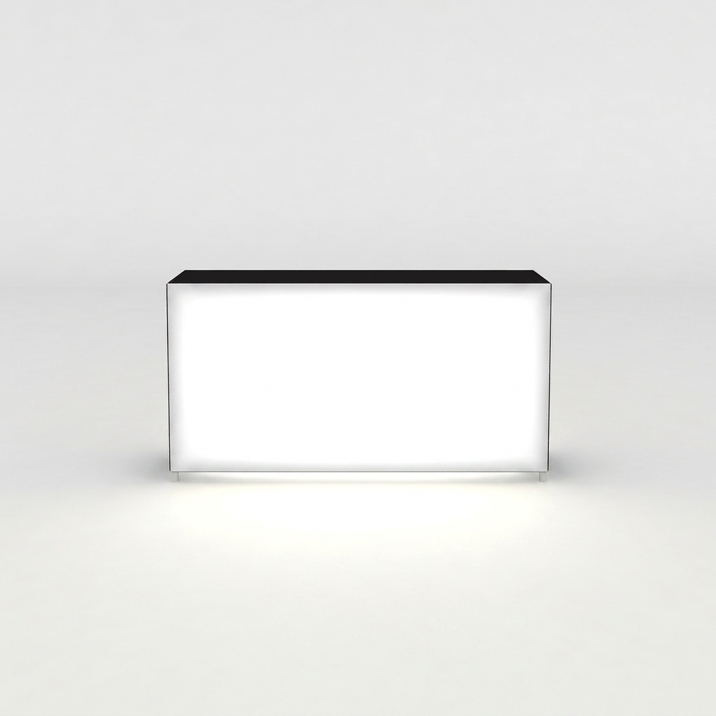 360 Lightbox Counter - 2m W x 1m H x 0.5m D | backlit fabric exhibition counter – The Easy Booth