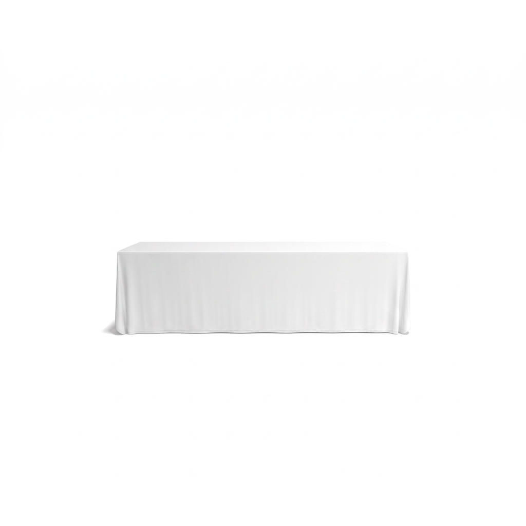 3 Sided Tablecloth - 1.8m w x 0.9m h x 0.75m d - Draped