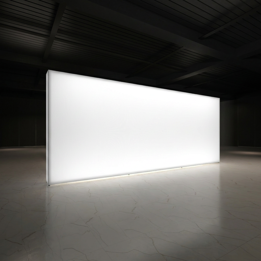 360 Lightbox Wall - Straight 6m W x 2.4m H | fabric exhibition backdrop wall (view 3) – The Easy Booth