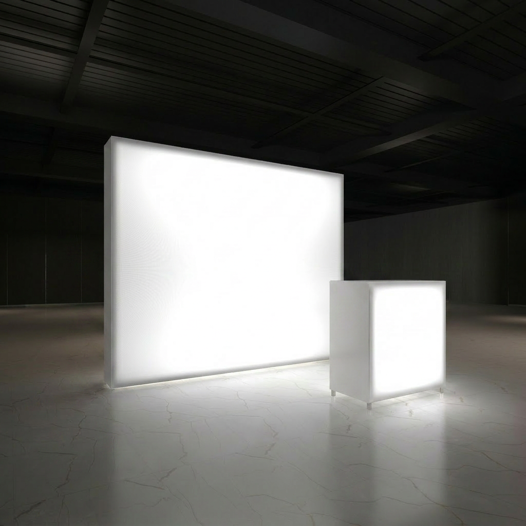 360 Lightbox Wall - Straight 2.4m W x 2.4m H | fabric exhibition backdrop wall (view 4) – The Easy Booth