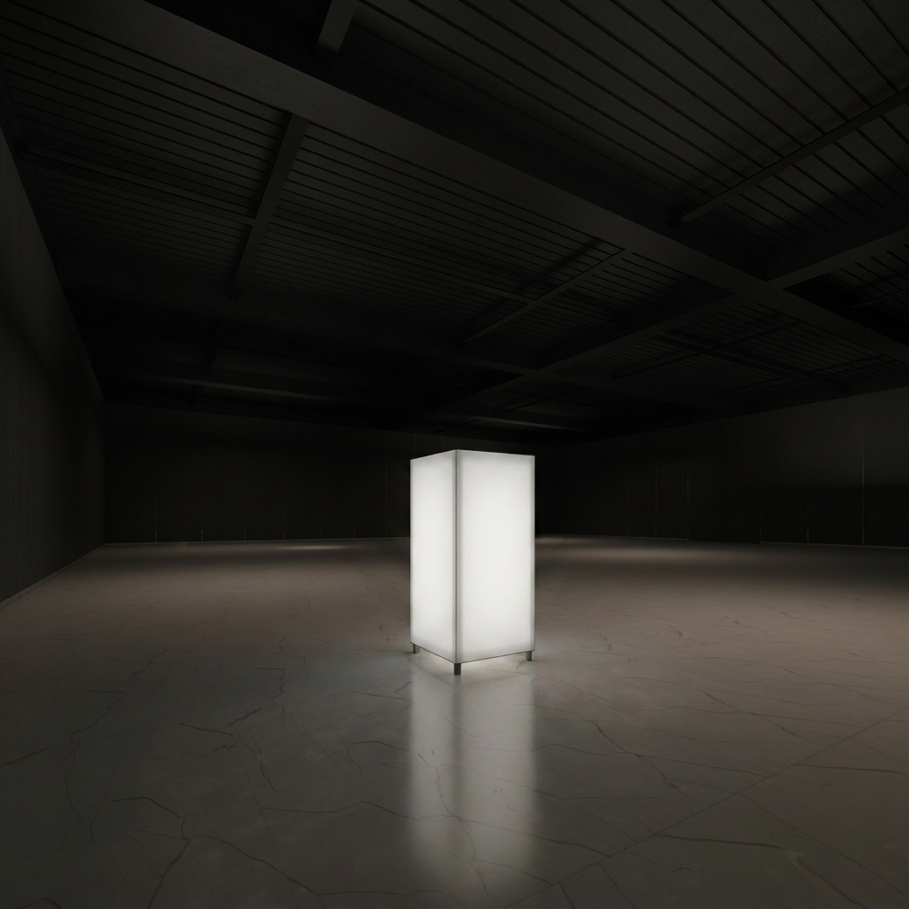 360 Lightbox Counter - 0.5m W x 1m H x 0.5m D | backlit fabric exhibition counter (view 3) – The Easy Booth