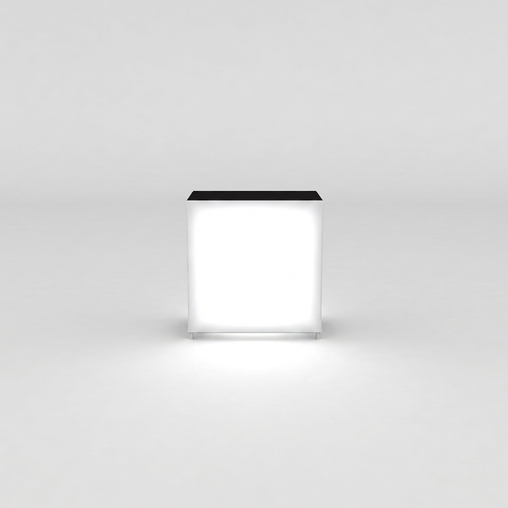 360 Lightbox Counter - 1m W x 1m H x 0.5m D | backlit fabric exhibition counter – The Easy Booth