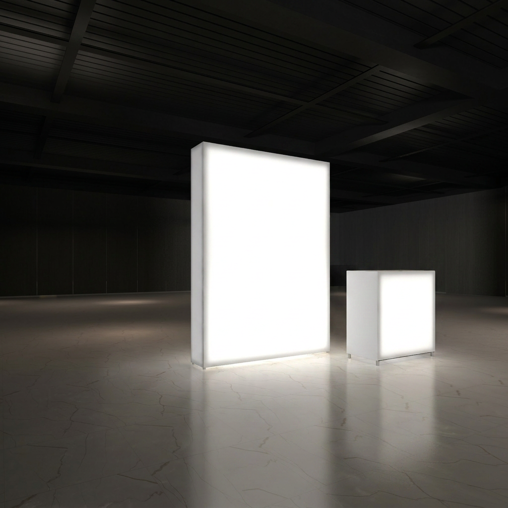 360 Lightbox Wall - Straight 2m W x 2.4m H | fabric exhibition backdrop wall (view 4) – The Easy Booth