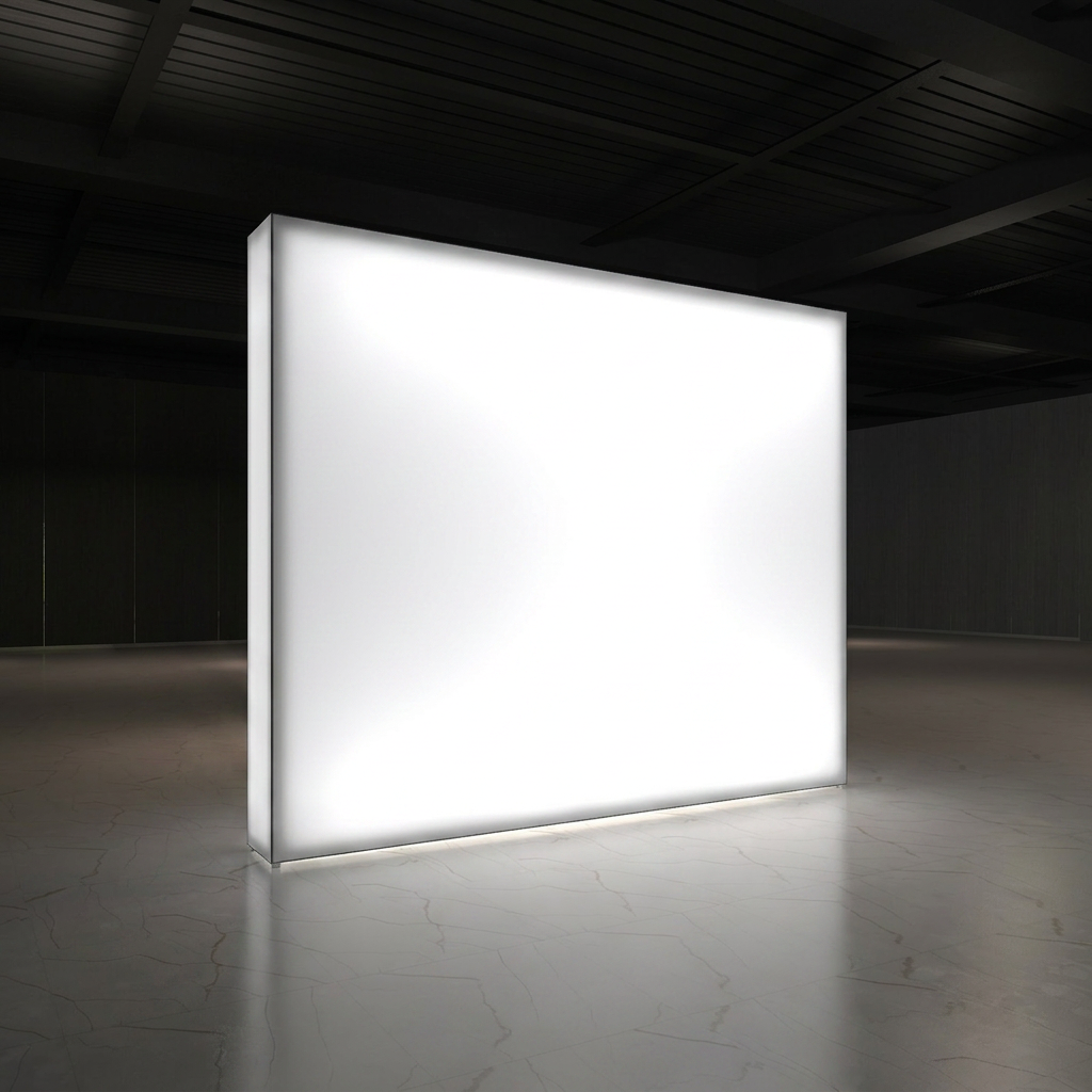 360 Lightbox Wall - Straight 2.4m W x 2.4m H | fabric exhibition backdrop wall (view 3) – The Easy Booth