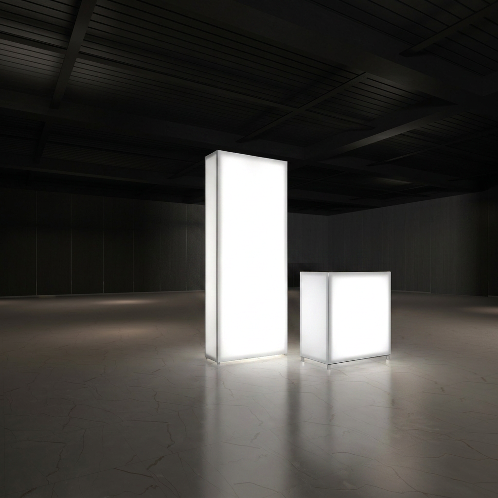 360 Lightbox Wall - Straight 1m W x 2.4m H | fabric exhibition backdrop wall (view 4) – The Easy Booth