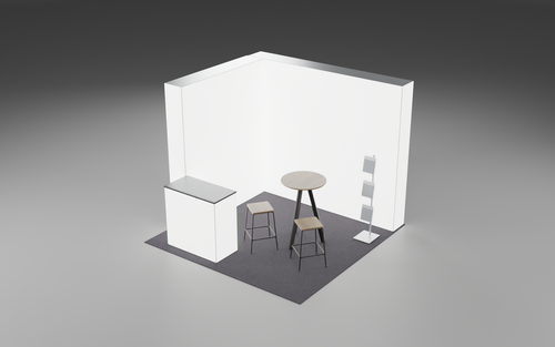3m x 3m Corner 360 Lightbox Bundle exhibition stand render
