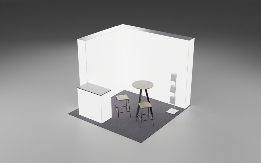 3m x 3m Corner 360 Lightbox Bundle exhibition stand render