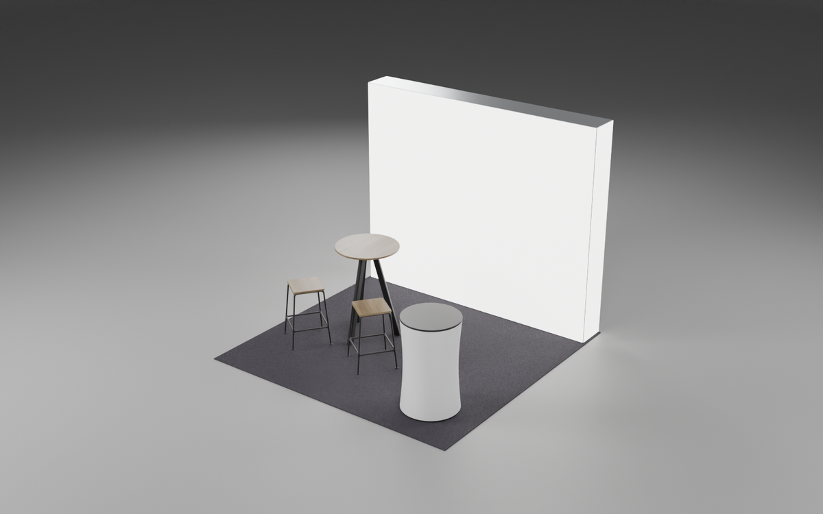 3m x 3m Welcome 360 Lightbox Bundle exhibition stand render