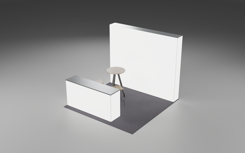 3m x 3m Hospitality 360 Lightbox Bundle exhibition stand render