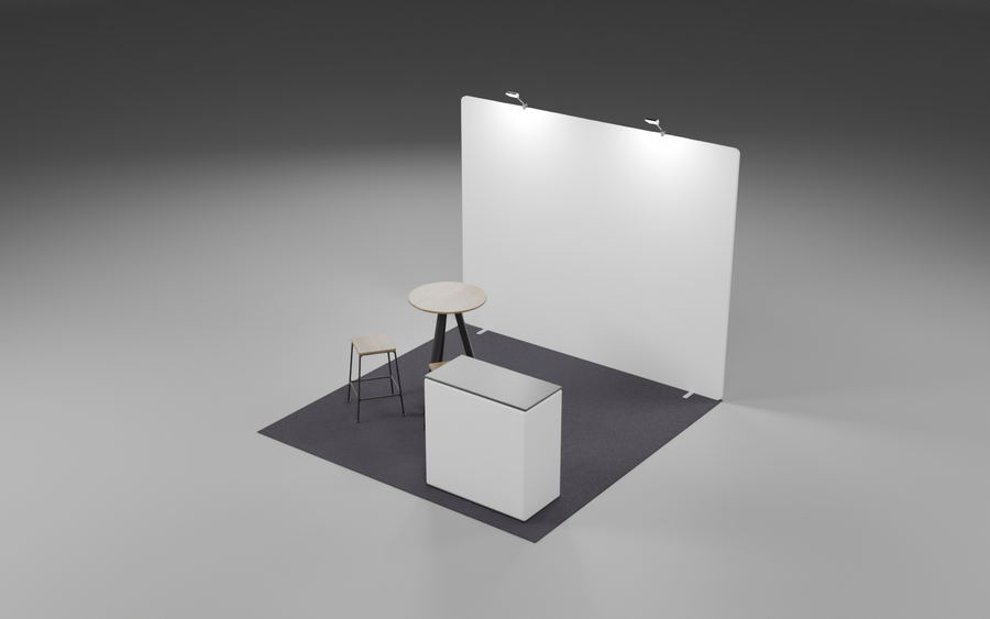3m x 3m Reception Fabric Bundle exhibition stand render