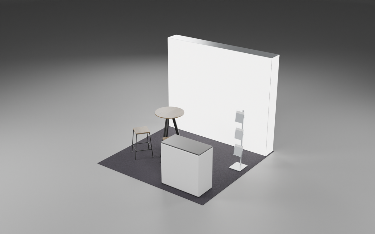 3m x 3m Reception 360 Lightbox Bundle exhibition stand render