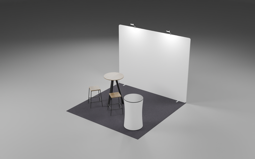 3m x 3m Welcome Fabric Bundle exhibition stand render