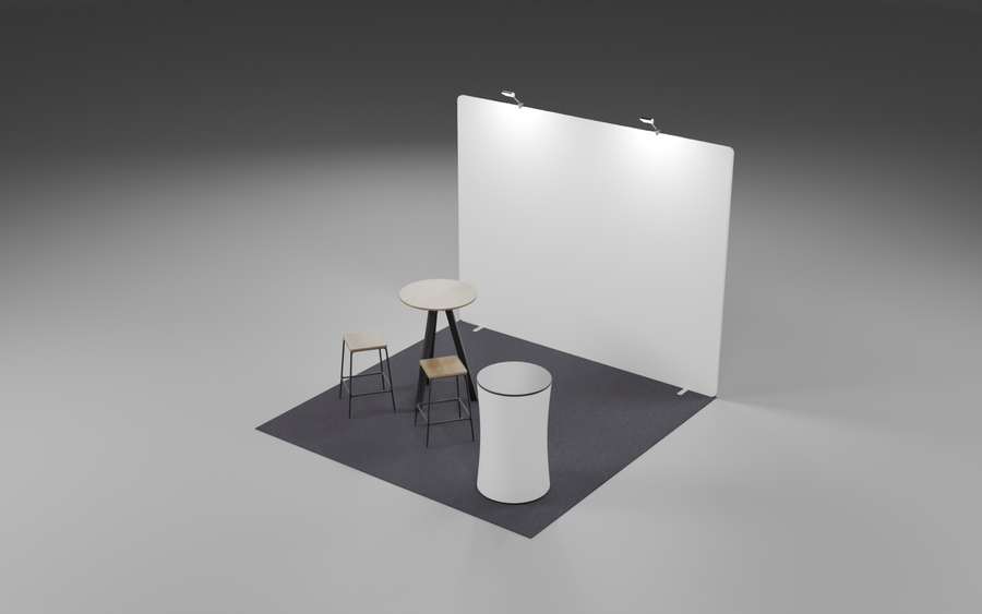 3m x 3m Welcome Fabric Bundle exhibition stand render