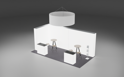 3m x 6m Corner 360 Lightbox Bundle exhibition stand render