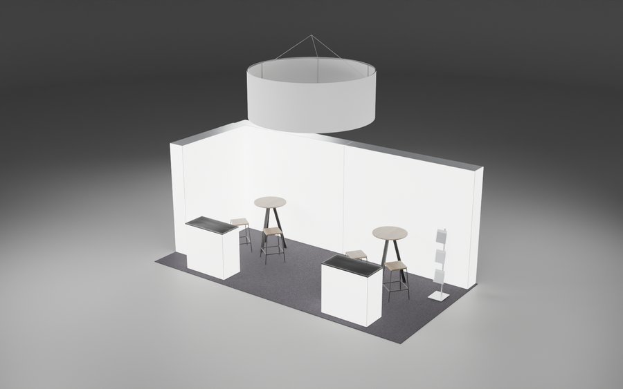 3m x 6m Corner 360 Lightbox Bundle exhibition stand render
