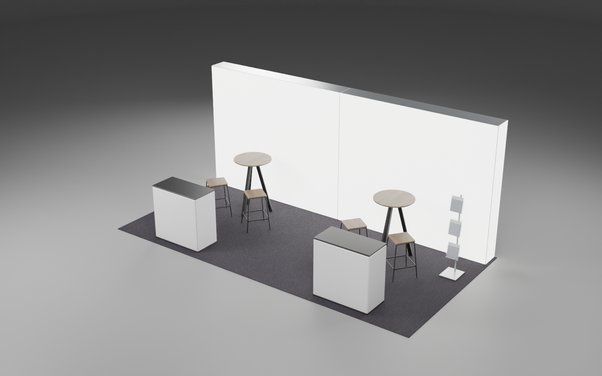 3m x 6m Reception 360 Lightbox Bundle exhibition stand render