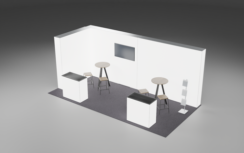 3m x 6m Screen 360 Lightbox Corner Bundle exhibition stand render