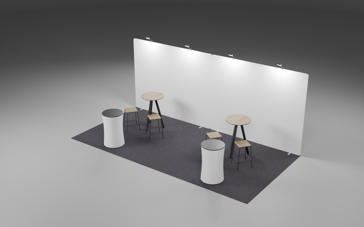 3m x 6m Welcome Fabric Bundle exhibition stand render