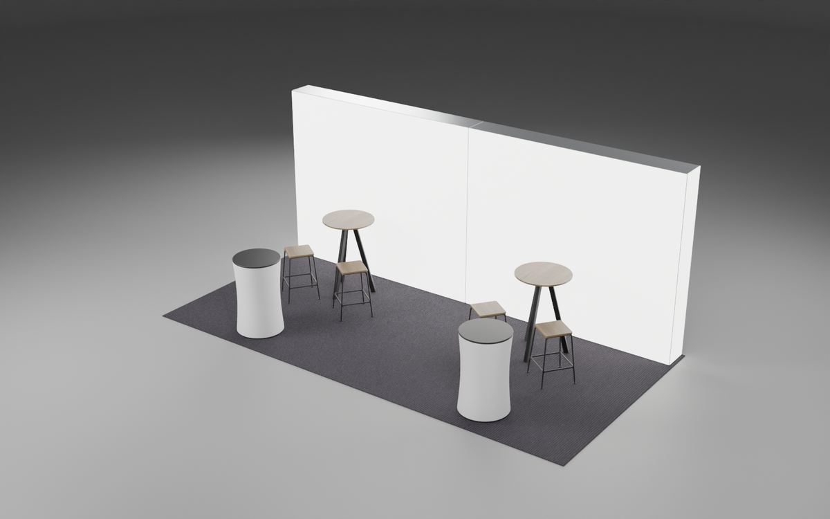 3m x 6m Welcome 360 Lightbox Bundle exhibition stand render