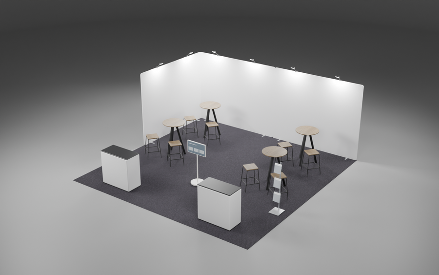 6m x 6m Corner Fabric Bundle exhibition stand render