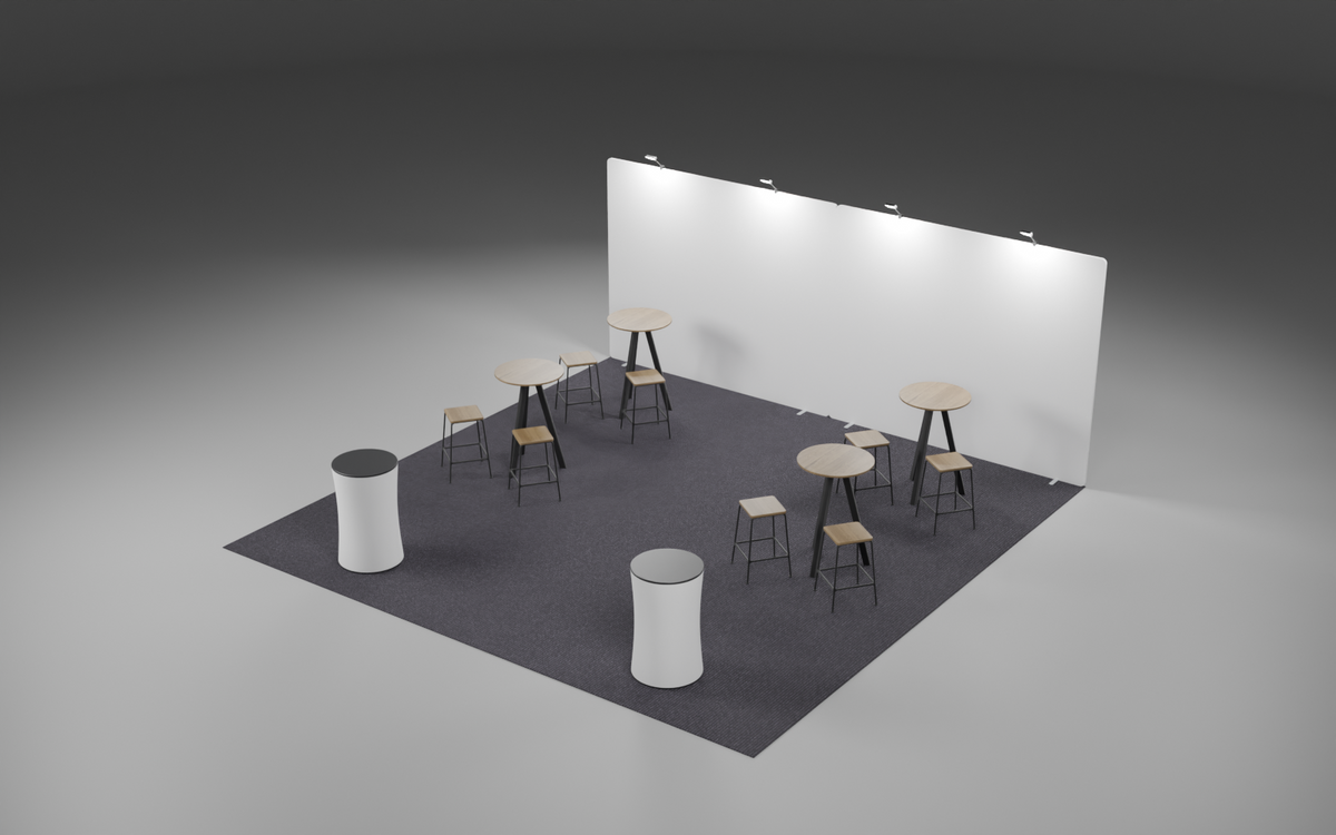 6m x 6m Welcome Fabric Bundle exhibition stand render