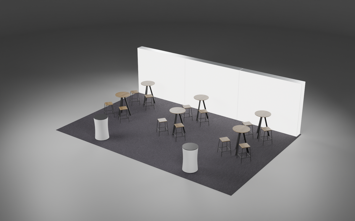 6m x 9m Welcome 360 Lightbox Bundle exhibition stand render
