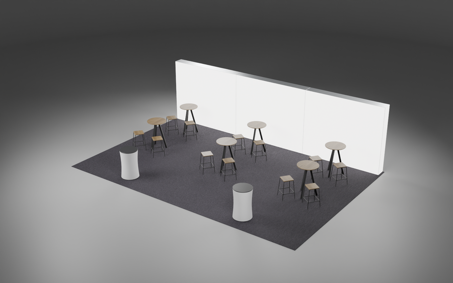 6m x 9m Welcome 360 Lightbox Bundle exhibition stand render