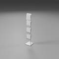 Illustrative render of a freestanding brochure stand for hire