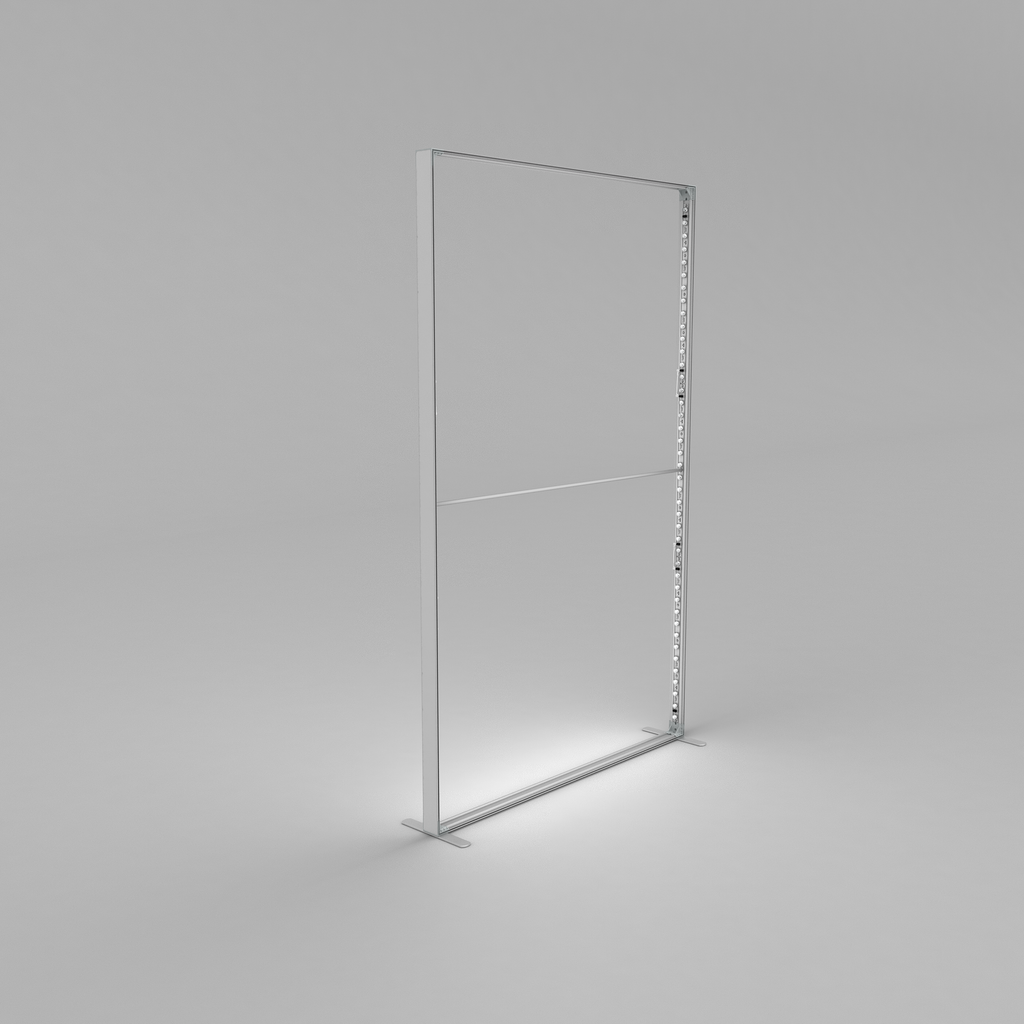 Lightbox Wall - Straight 1.37m W x 2.4m H | fabric exhibition backdrop wall (view 2) – The Easy Booth