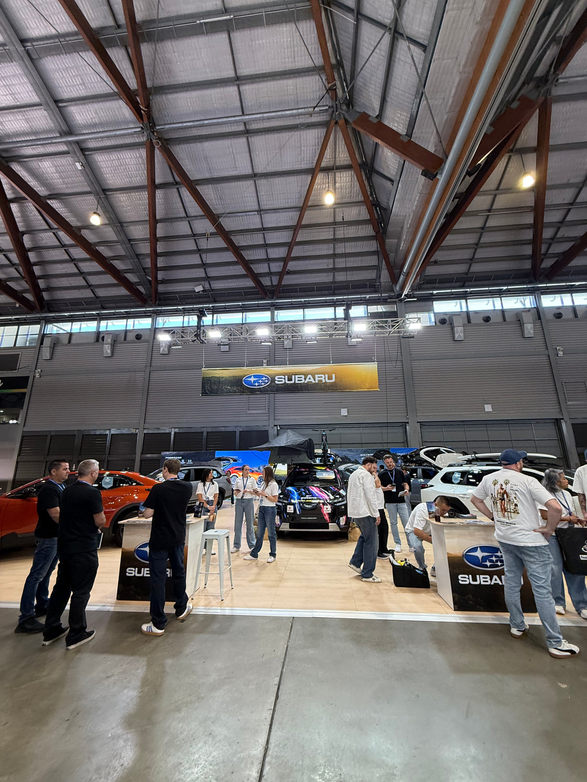 The real Subaru booth installed at Everything Electric 2026.