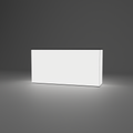 360 Lightbox Counter - 2m W x 1m H x 0.5m D — plain white fabric, lights on