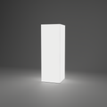 360 Lightbox Tower - 1m W x 2.95m H x 1m D — plain white fabric, lights on