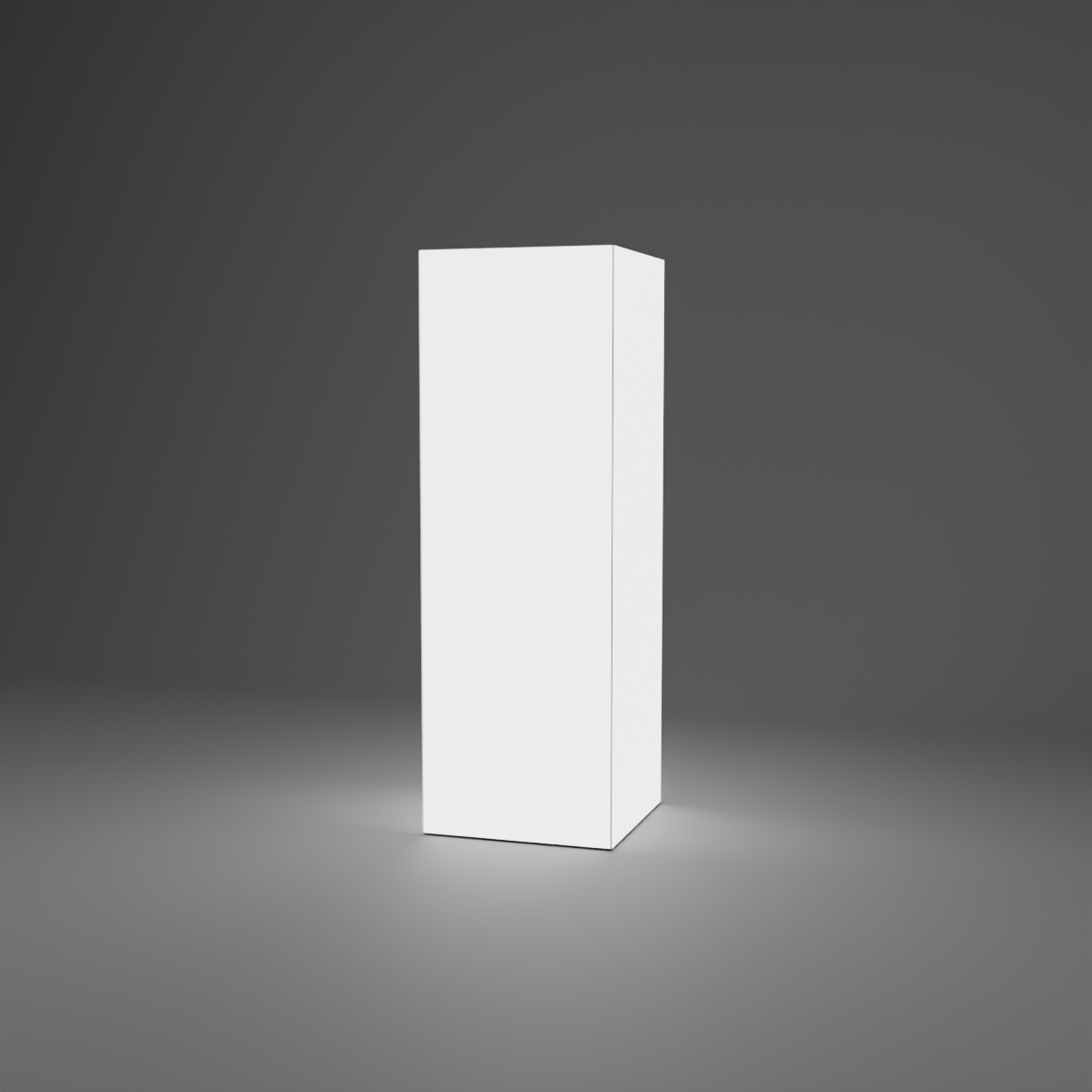 360 Lightbox Tower - 1m W x 2.95m H x 1m D — plain white fabric, lights on