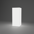 360 Lightbox Tower - 1m W x 2.438m H x 1m D — plain white fabric, lights on