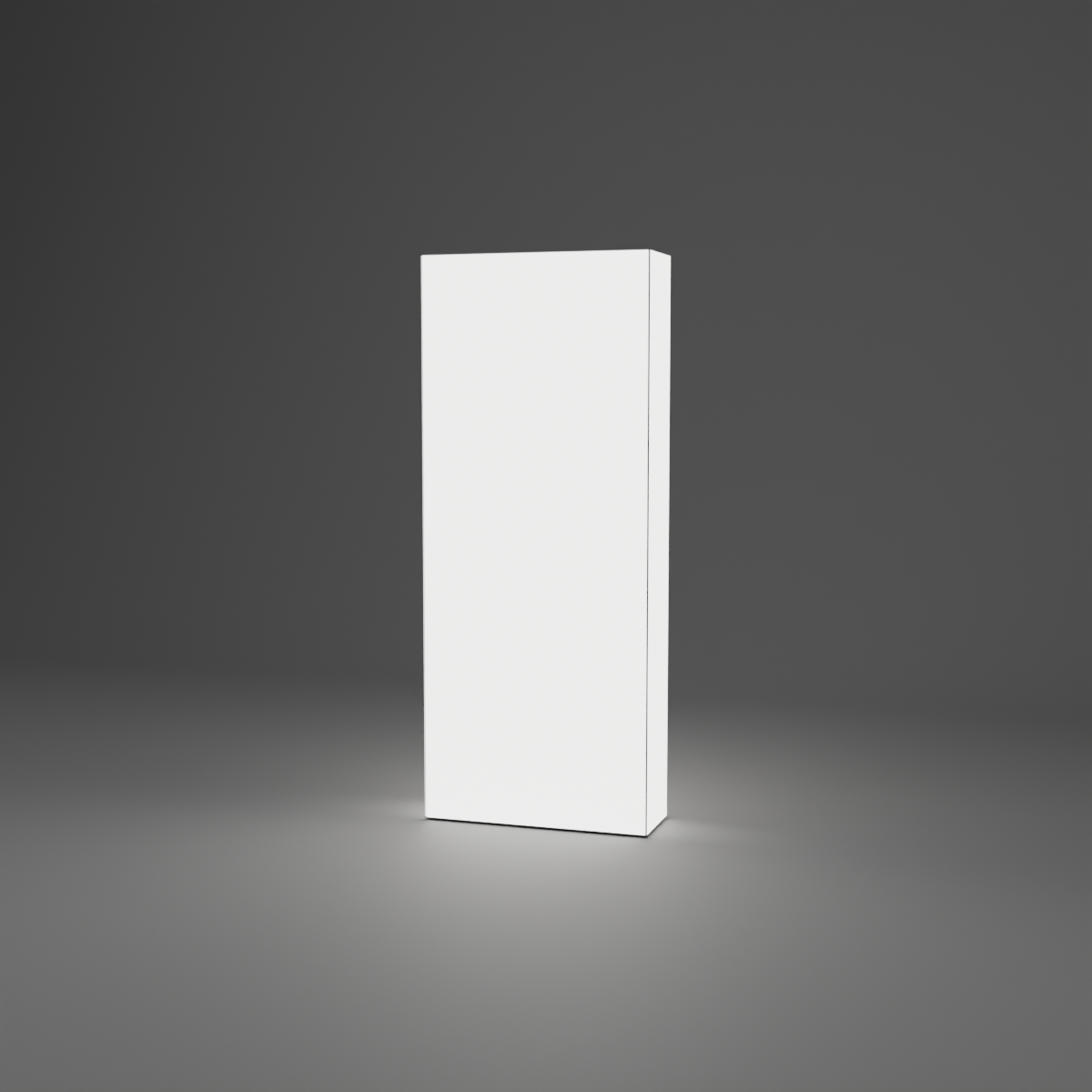 360 Lightbox Wall - Straight 1m W x 2.4m H — plain white fabric, lights on