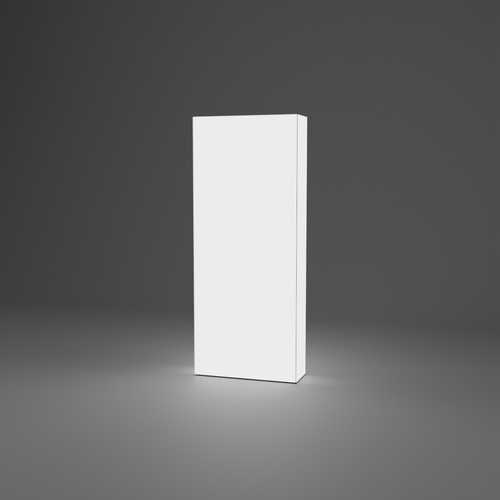 360 Lightbox Wall - Straight 1m W x 2.4m H — plain white fabric, lights on