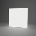 360 Lightbox Wall - Straight 2.4m W x 2.4m H — plain white fabric, lights on