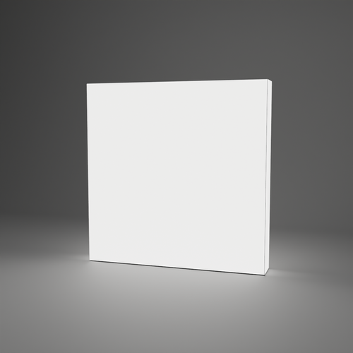 360 Lightbox Wall - Straight 2.4m W x 2.4m H — plain white fabric, lights on