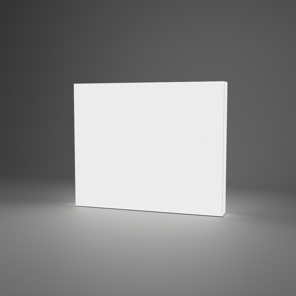 360 Lightbox Wall - Straight 3m W x 2.4m H — plain white fabric, lights on
