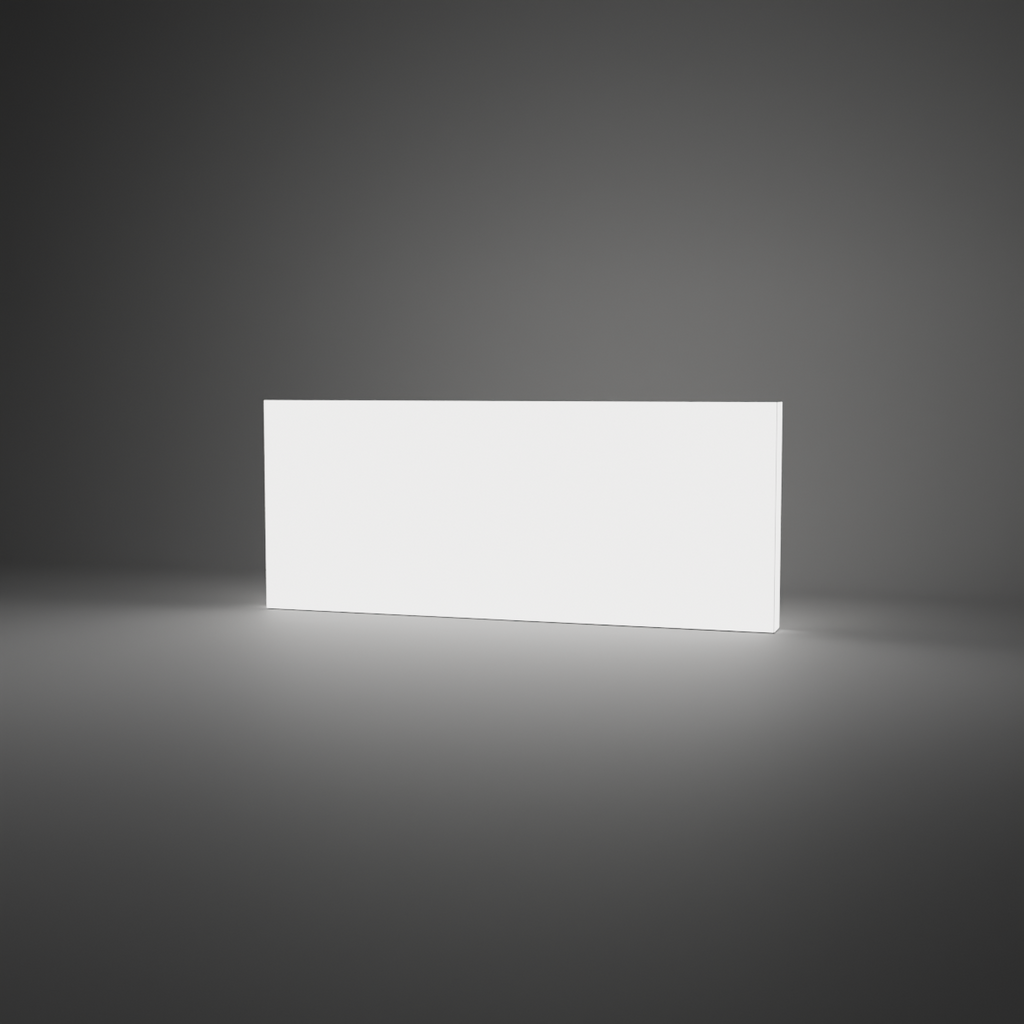 360 Lightbox Wall - Straight 6m W x 2.4m H — plain white fabric, lights on