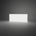 360 Lightbox Wall - Straight 6m W x 2.4m H — plain white fabric, lights on