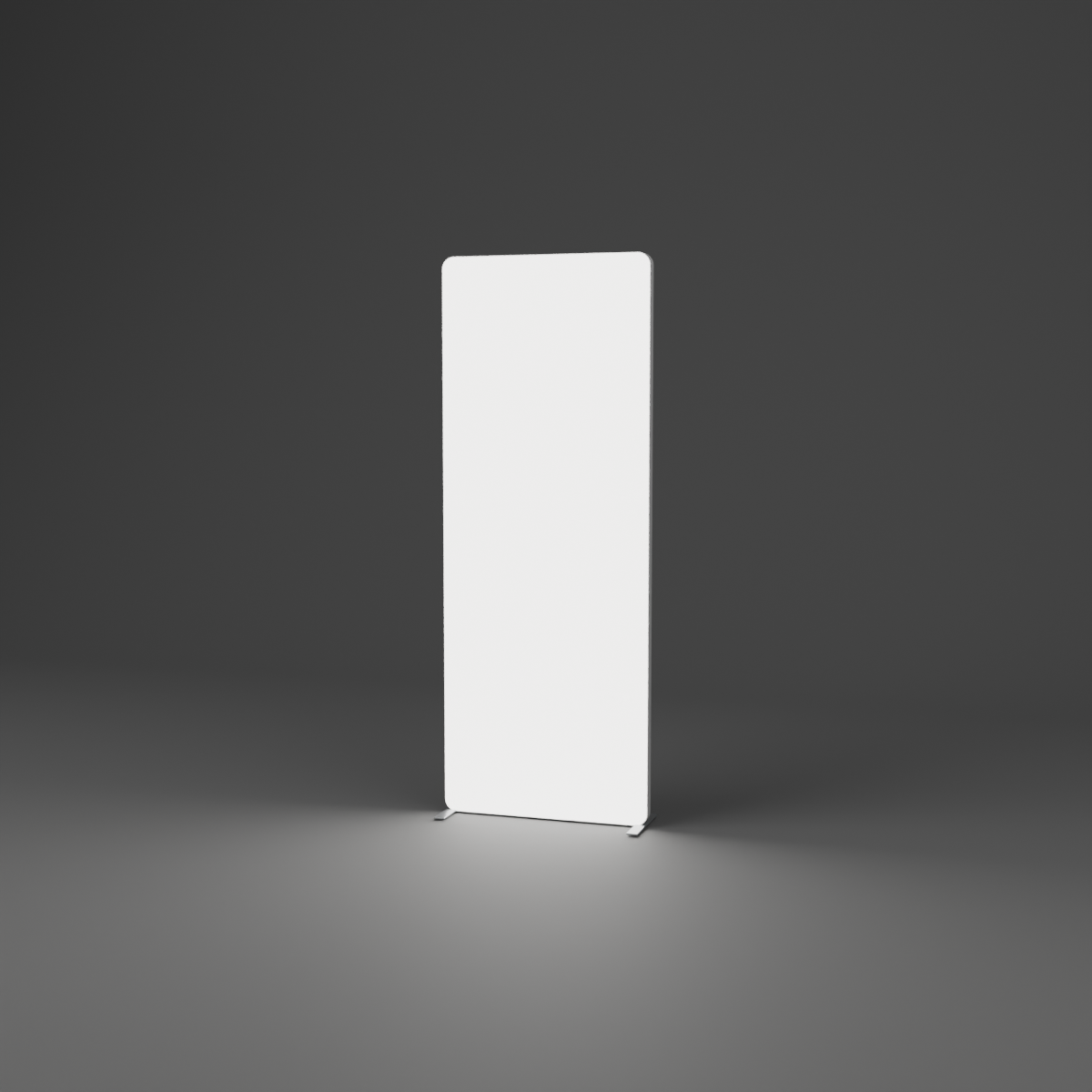 Backlit Fabric Wall - 0.93m W x 2.44m H — plain white fabric, lights on