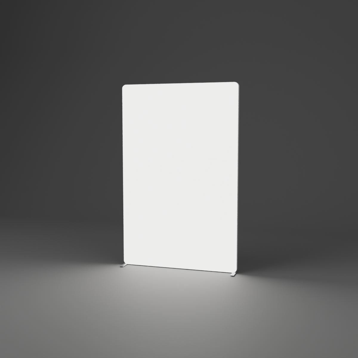 Backlit Fabric Wall - 1.58m W x 2.44m H — plain white fabric, lights on
