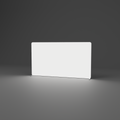 Backlit Fabric Tabletop Display - 2.22m W x 1.242m H — plain white fabric, lights on