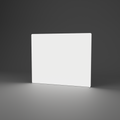 Backlit Fabric Wall - 2.95m W x 2.44m H — plain white fabric, lights on