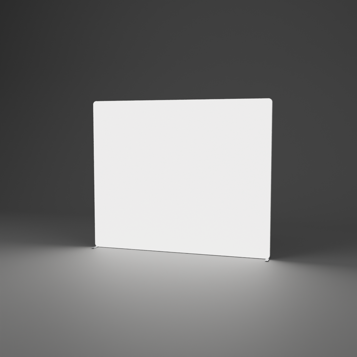 Backlit Fabric Wall - 2.95m W x 2.44m H — plain white fabric, lights on