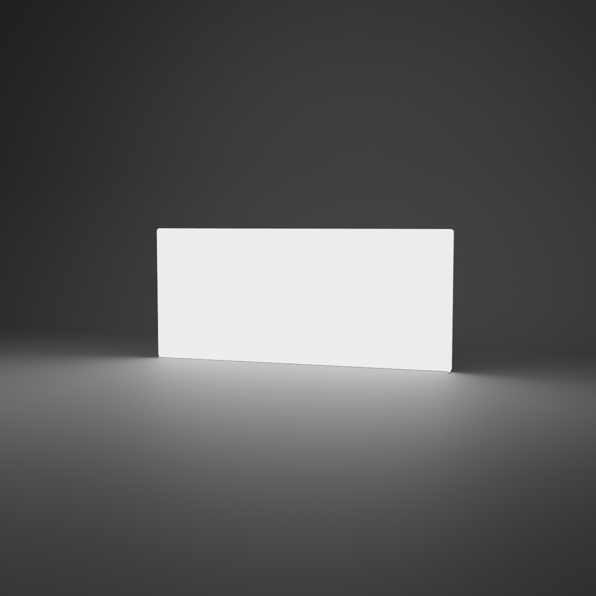 Backlit Fabric Wall - 5.556m W x 2.438m H — plain white fabric, lights on